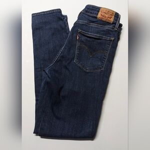 Levi's 721 High Rise Skinny Dark Blue Denim Jeans Size 29